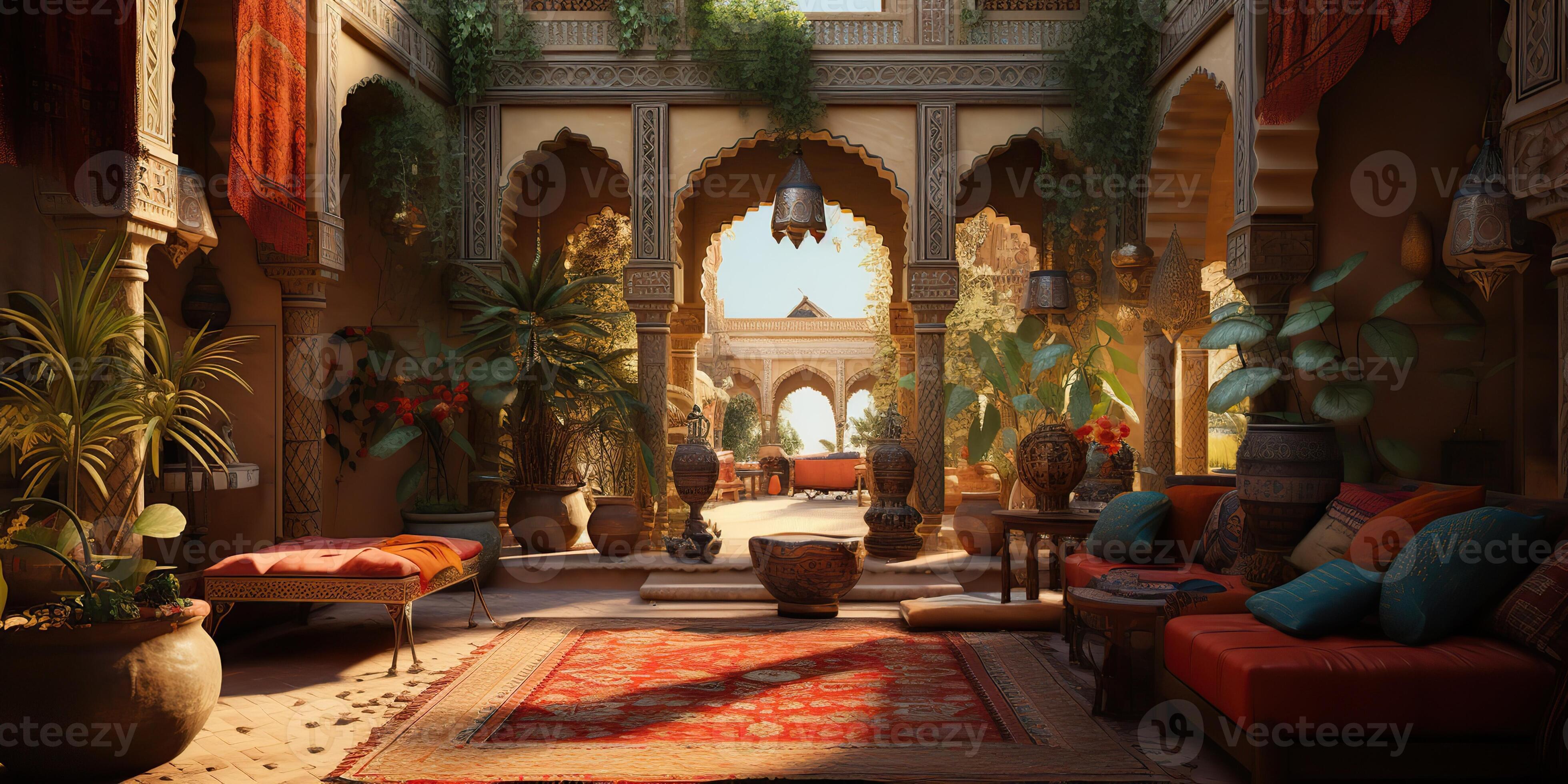 AI Generated. AI Generative. Arabic Muslim Moroco African Palace.