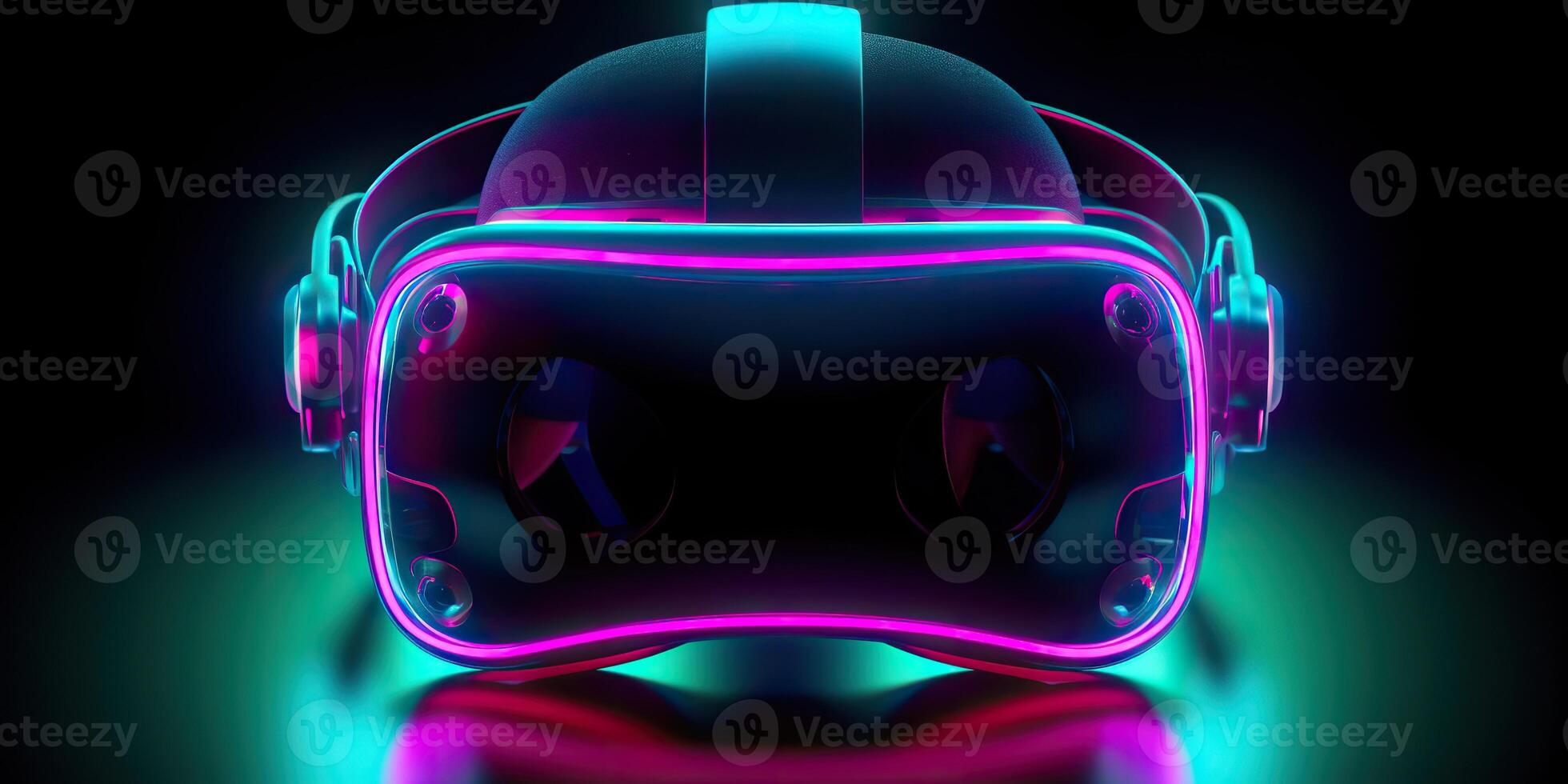 . . VR virtual reality mask headset future technology. Graphic Art photo