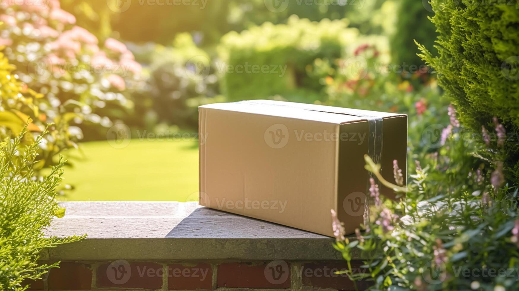 Postal service, home delivery and online shopping, parcel box in the countryside on a sunny day, photo