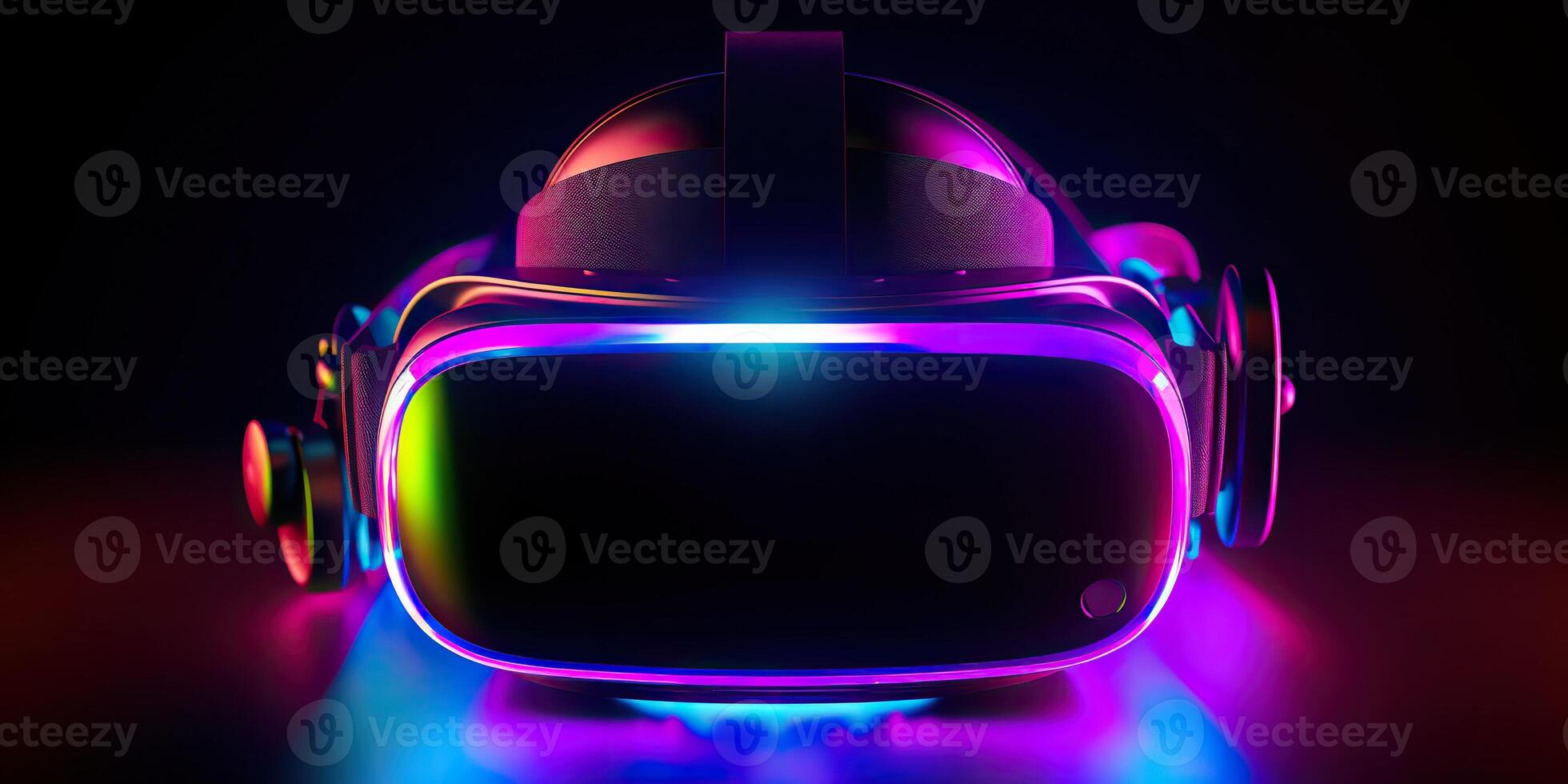 . . VR virtual reality mask headset future technology. Graphic Art photo
