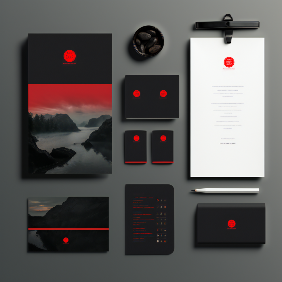 abranding identity design mockup for acreative agency psd