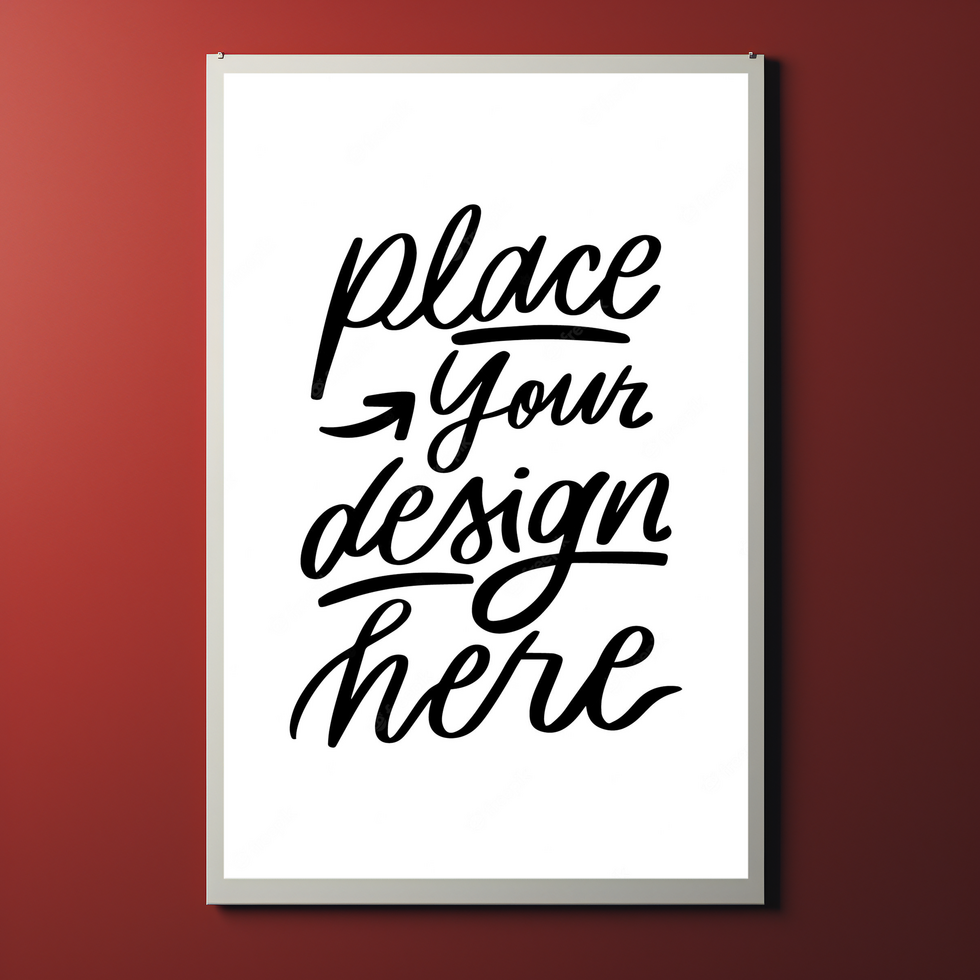place your design here poster mockup psd
