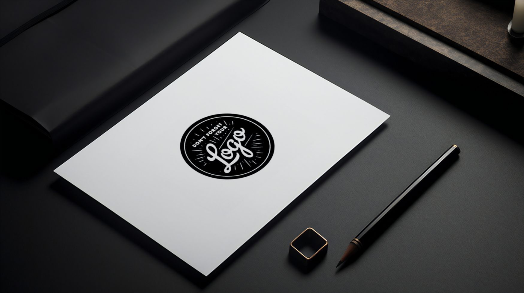 logo mockup paper Design elegant psd