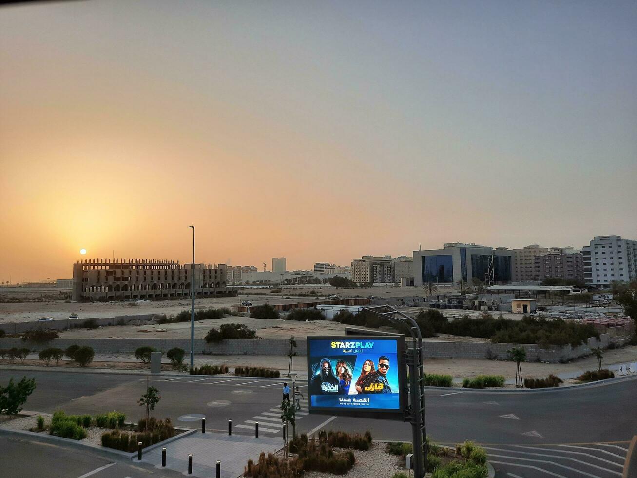 Jeddah, Saudi Arabia, June 2023 - A beautiful view of the port of Jeddah at sunset from the main road of Balad in the city of Jeddah, Saudi Arabia. photo