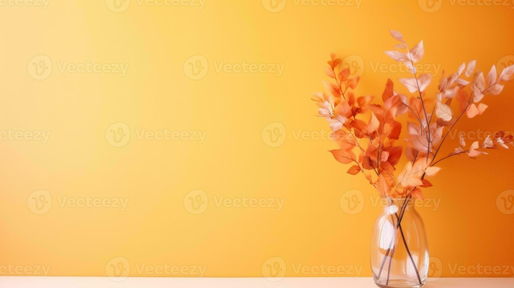 Minimalist wallpaper with autumn bouquet photo