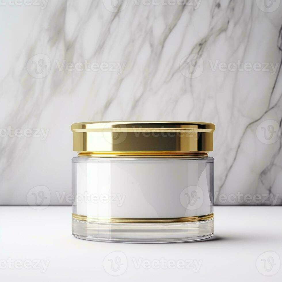 White cosmetic cream mockup photo