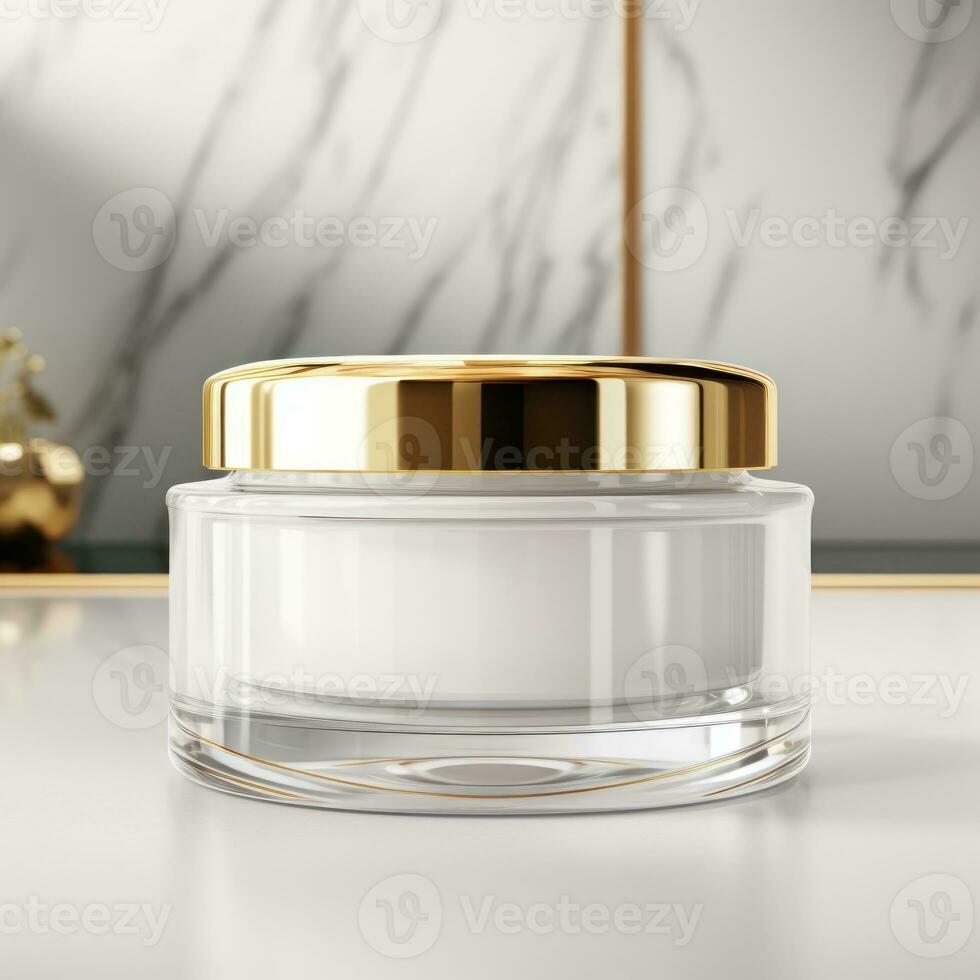 White cosmetic cream mockup photo