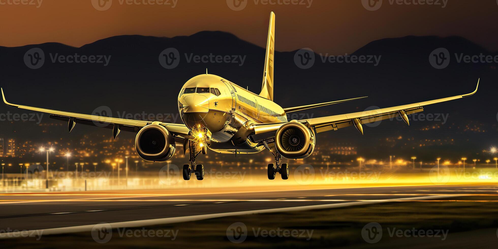 . . Air airplane take off from airport. Adventure vacation travel vibe. Graphic Art photo