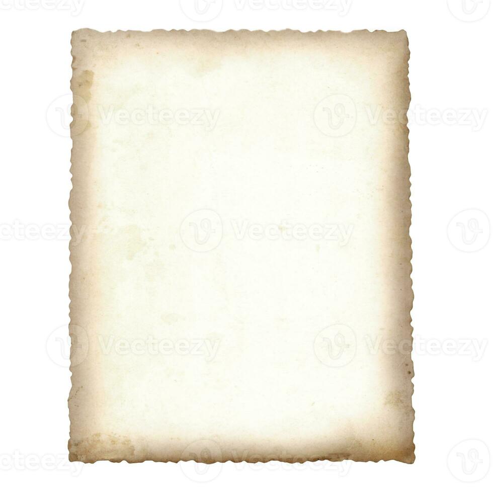 Old paper texture isolated on white background photo
