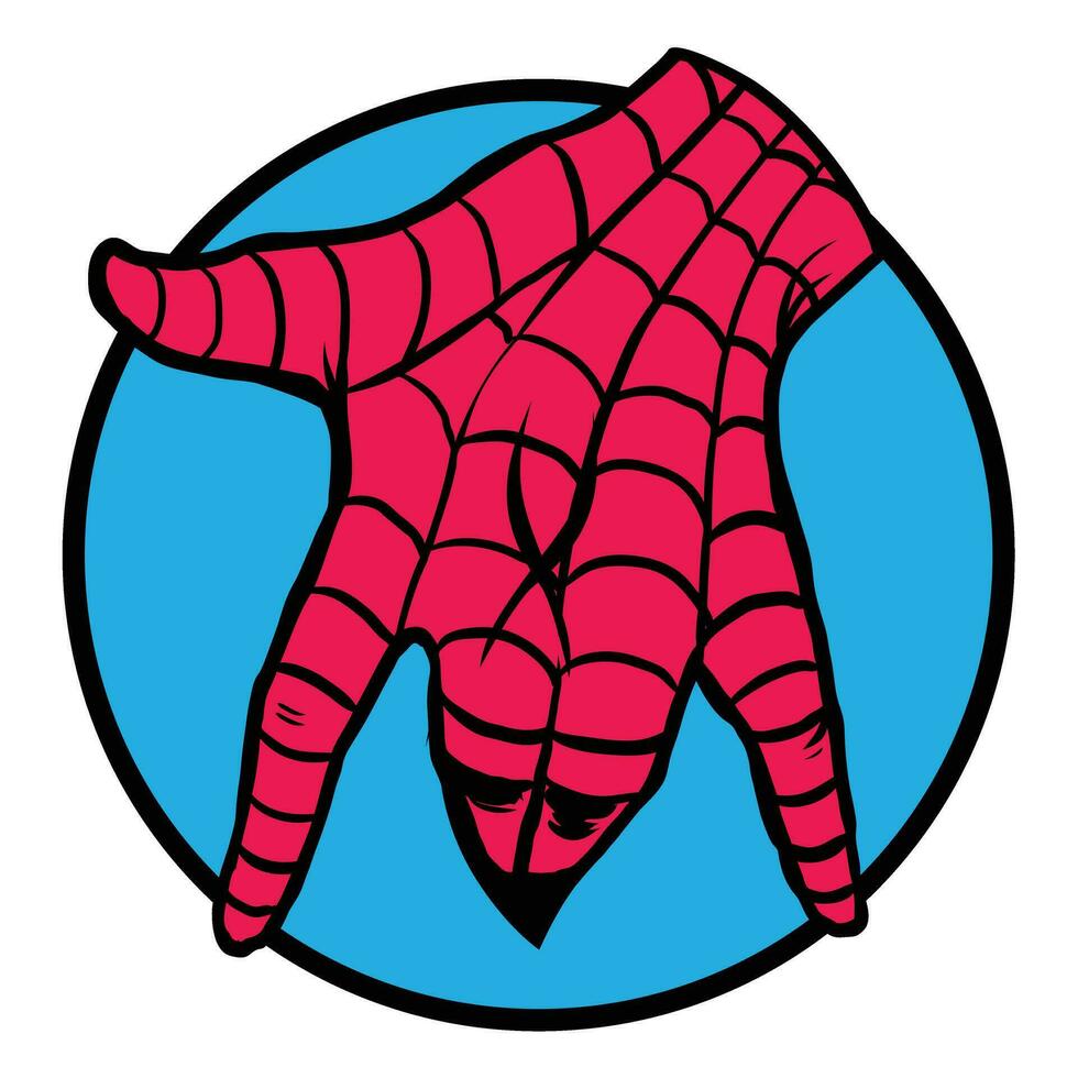 mano araña gracioso logo vector