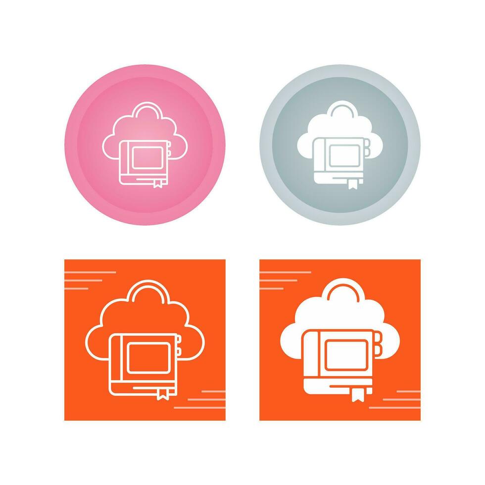 Cloud Library Vector Icon