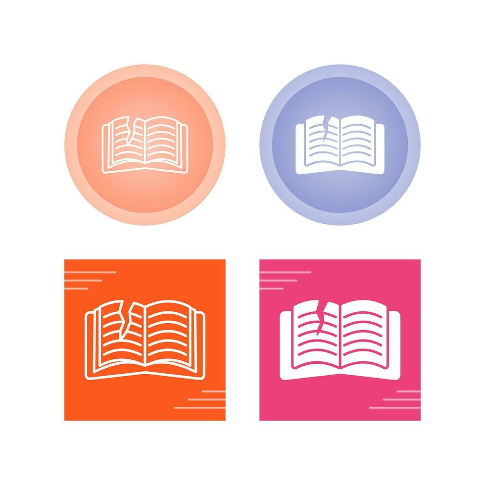 Teared Book Vector Icon