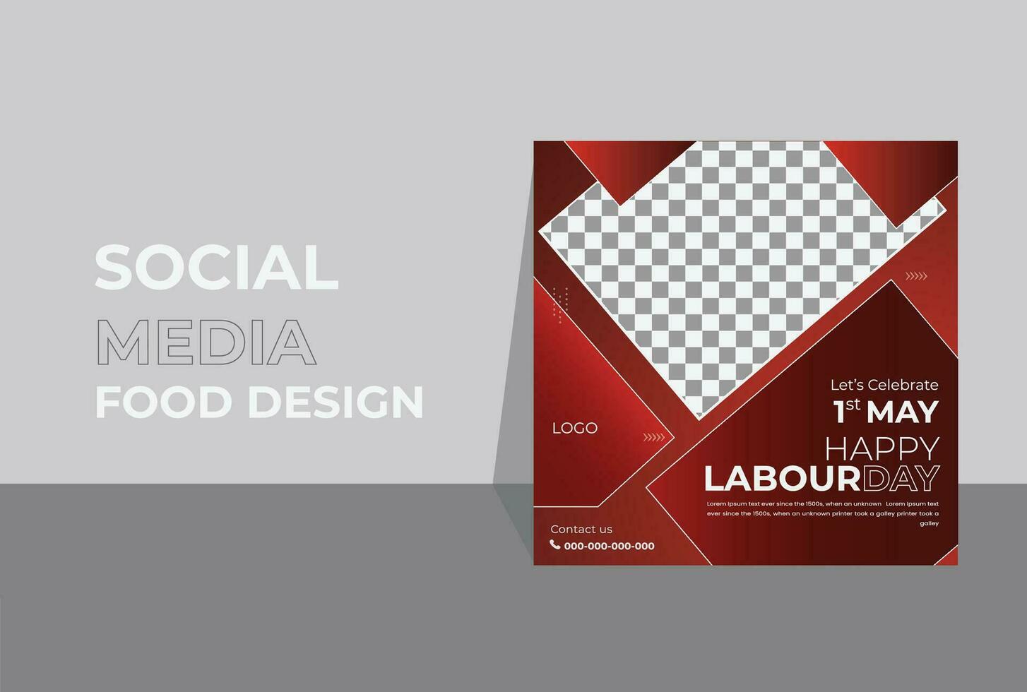 Modern Labour day Social Media banner template can be edited. Anyone can use this design easily. Design Promotion web banner for social media. Unique and Modern elegant sales. vector