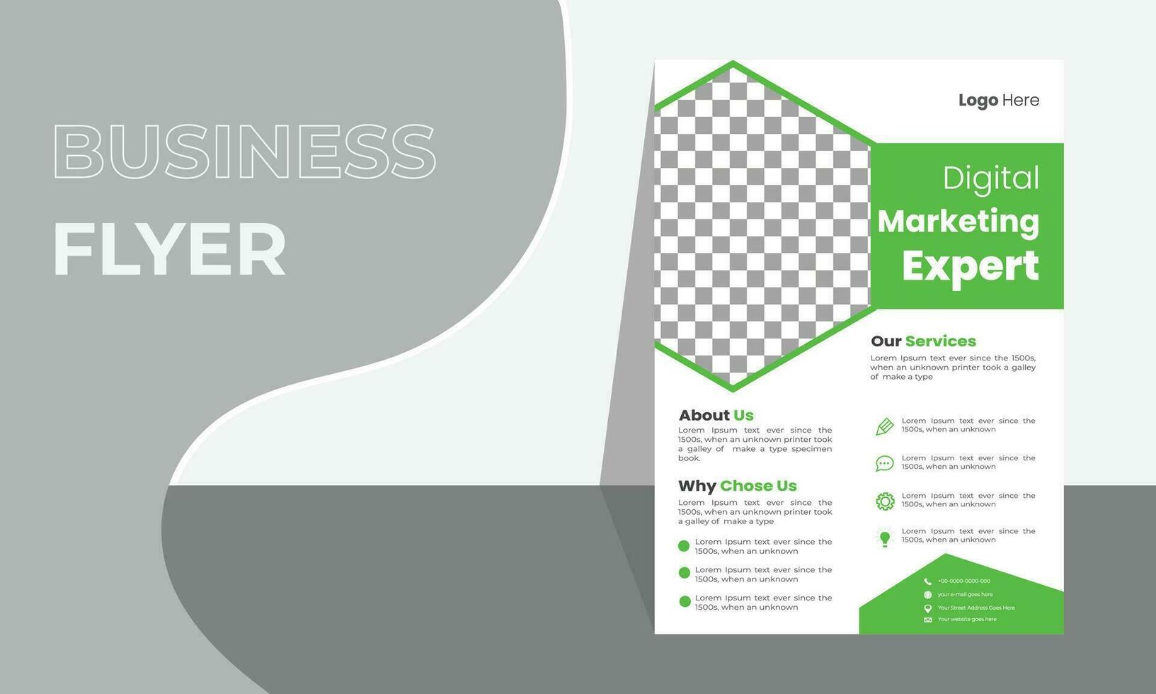Flyer Design vector illustration template. Corporate Flyer Template. Can be use for publishing, print and presentation. in A4 size. Modern  flyer design vector template.