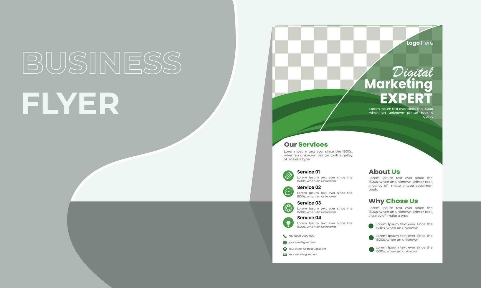 Corporate business flyer design and digital marketing agency brochure cover template. Vector Illustration Design. Professional flyer design template.