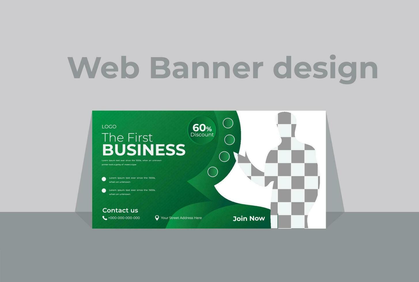 web banner template with green gradient white background. Minimal, modern vector. Business webinar horizontal banner template design. Modern banner design web template vector