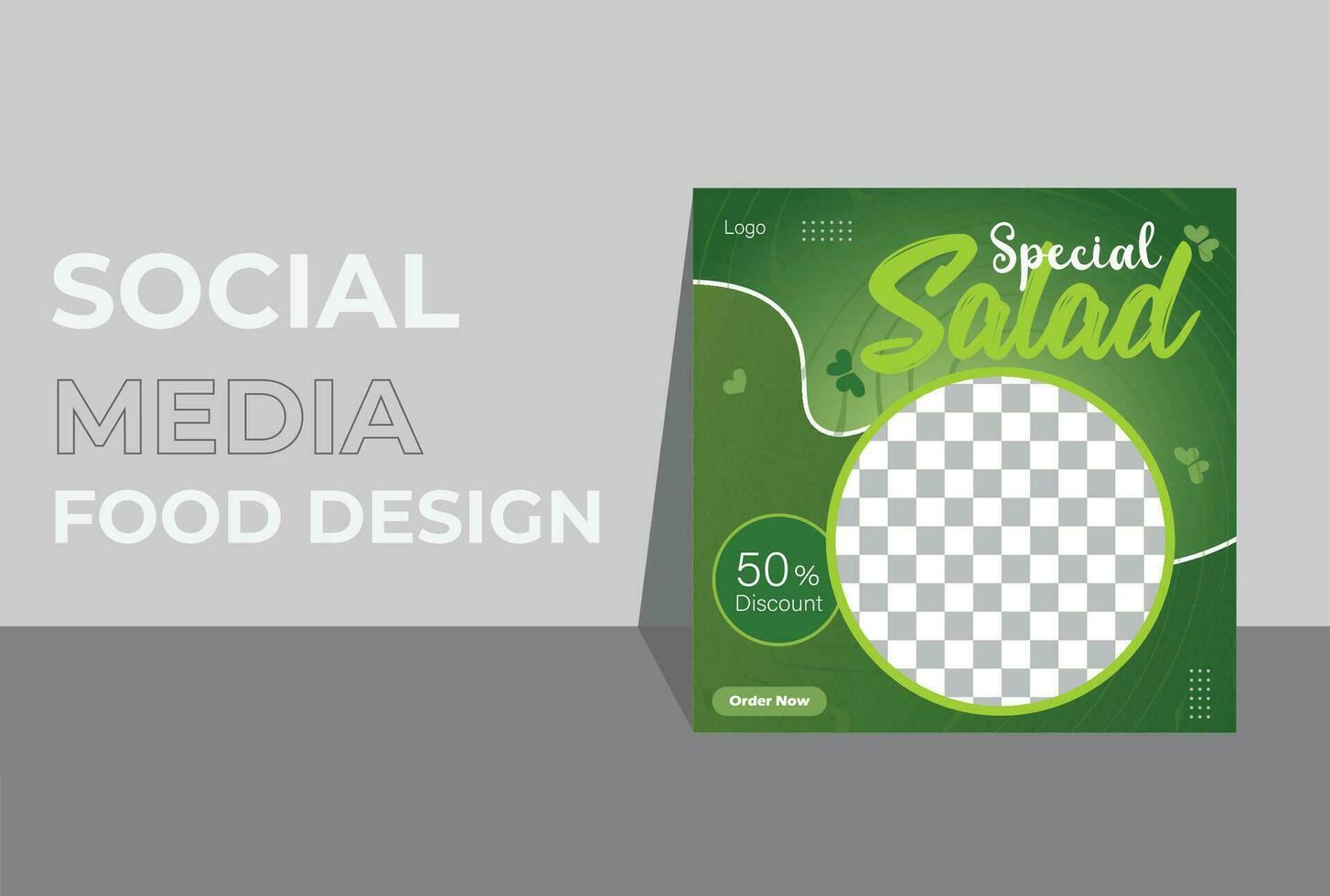 Food social media post collection card template. Fast food restaurant business marketing social media post or web banner template design with abstract background. Editable square banner. vector