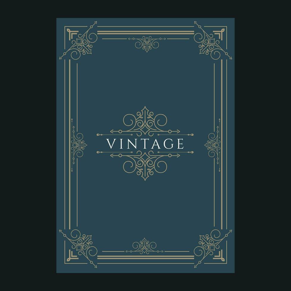 vintage frames templates elegant symmetry vector