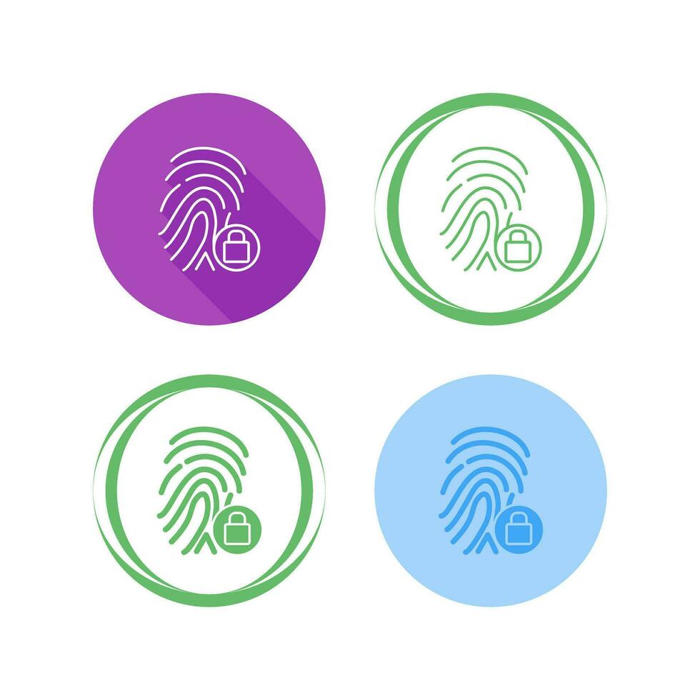 Fingerprint Lock Vector Icon