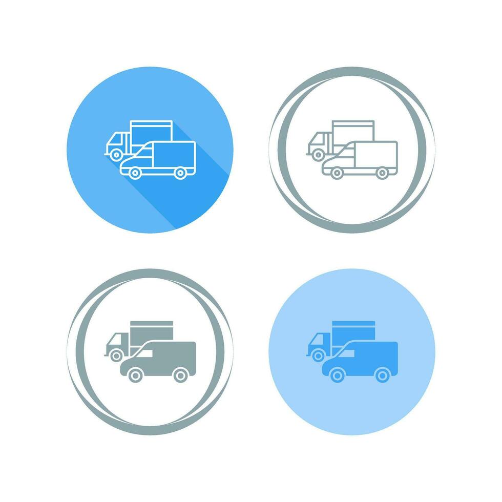 Parked Trucks Vector Icon