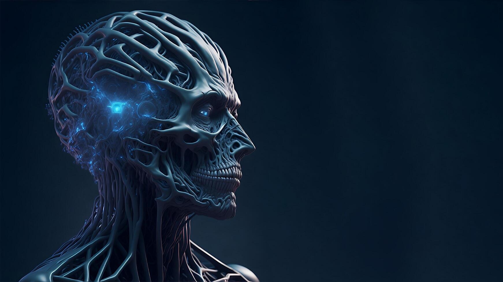 robotic skull aesthetic photo