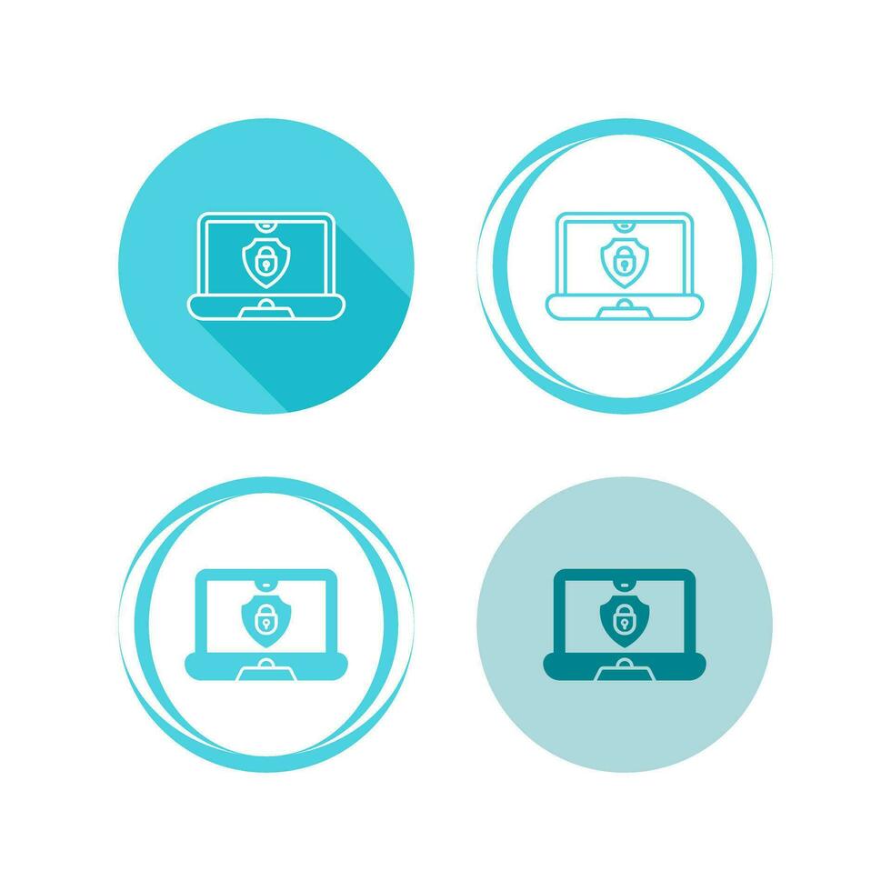 Laptop Security Vector Icon