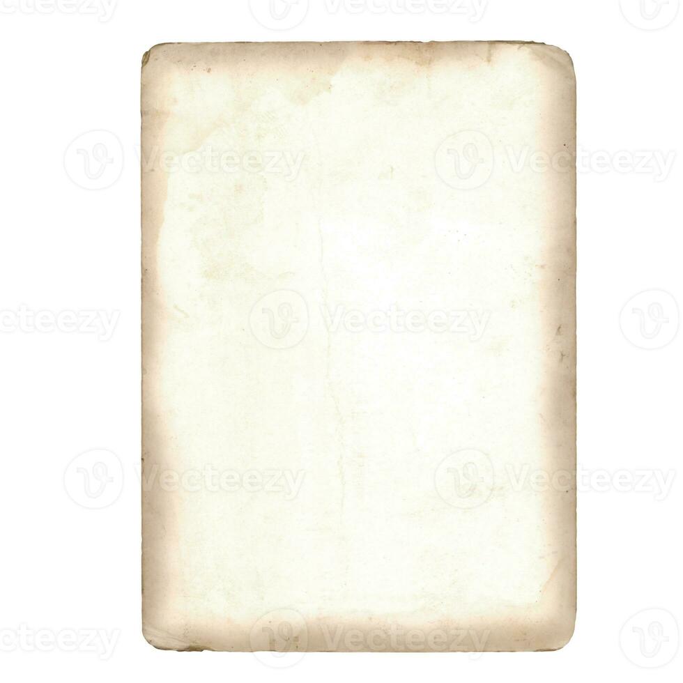 Old paper texture isolated on white background photo