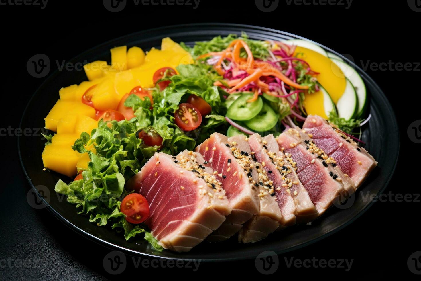 Tuna salad dished with veggies photo