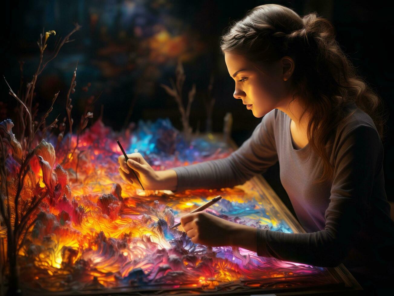 Artificial intelligence, creativity, drawing, and painting photo