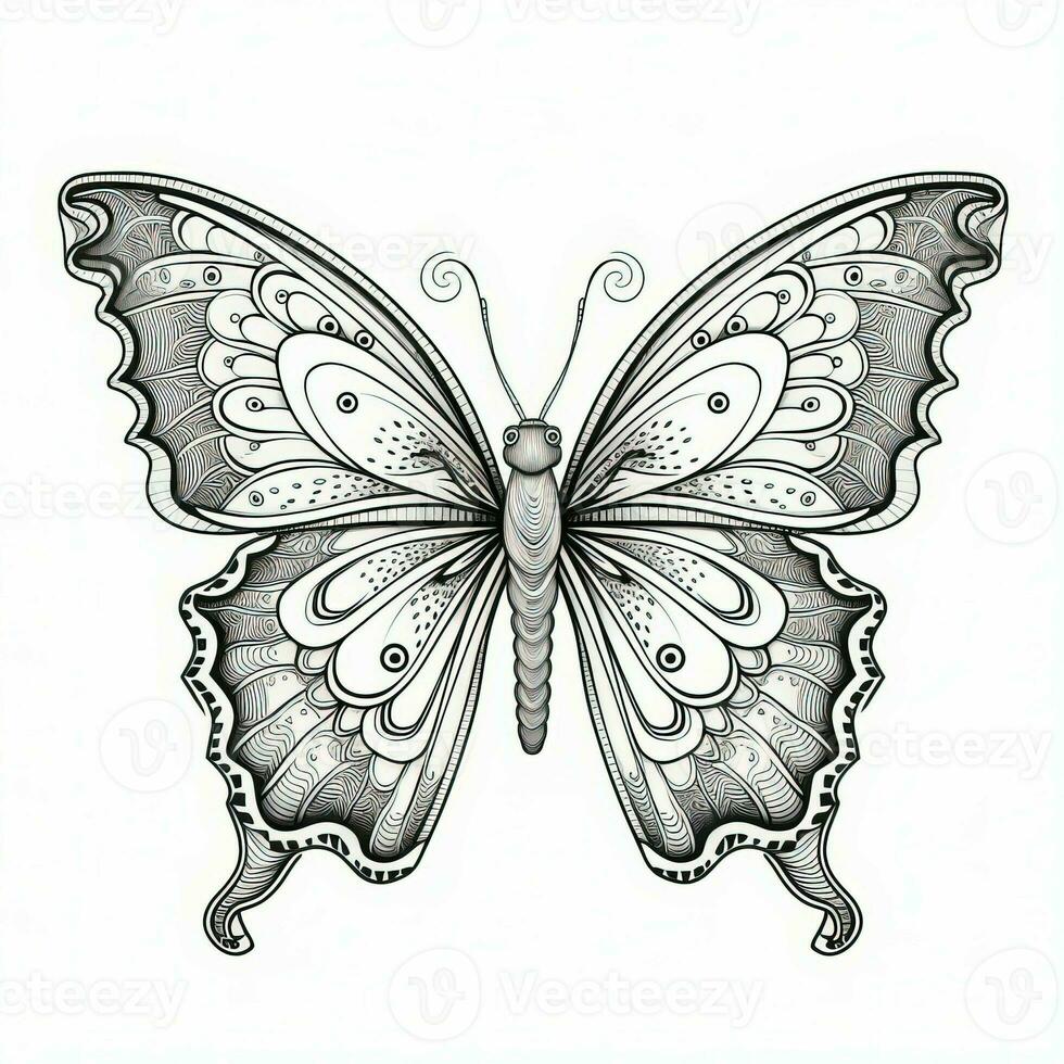 Adult Butterfly Coloring Pages 26664168 Stock Photo at Vecteezy