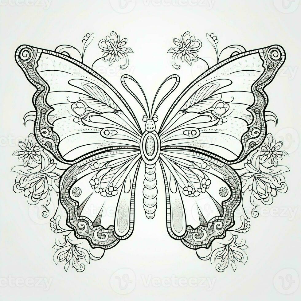 Adult Butterfly Coloring Pages photo