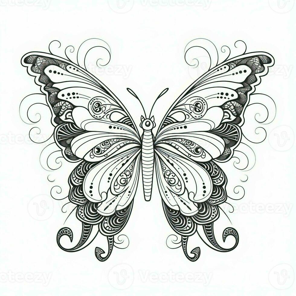 Adult Butterfly Coloring Pages photo