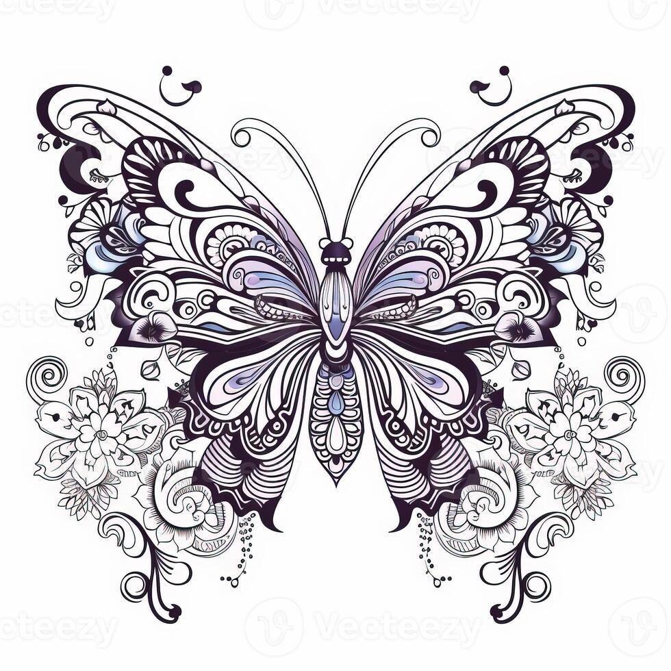 Adult Butterfly Coloring Pages photo