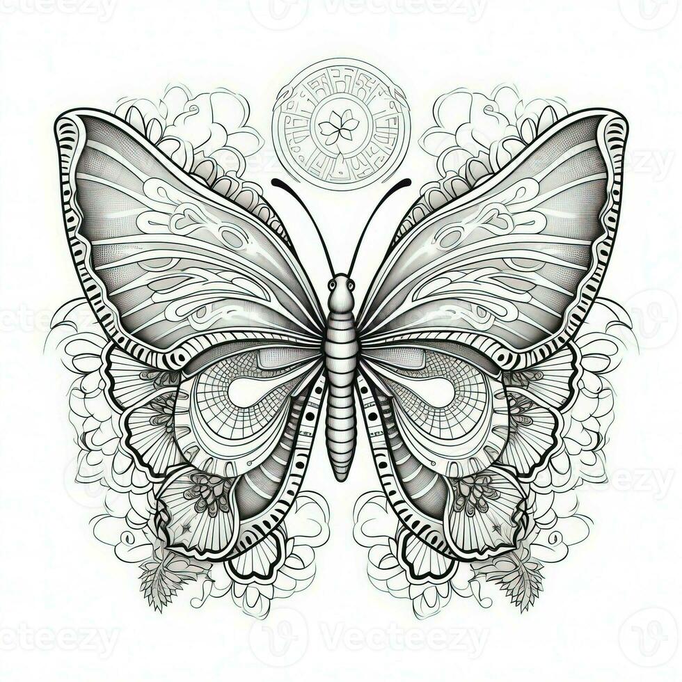 Adult Butterfly Coloring Pages photo