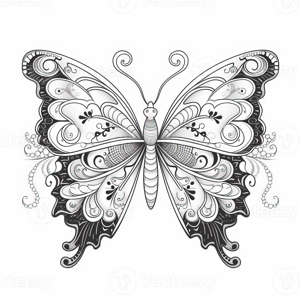 Adult Butterfly Coloring Pages photo