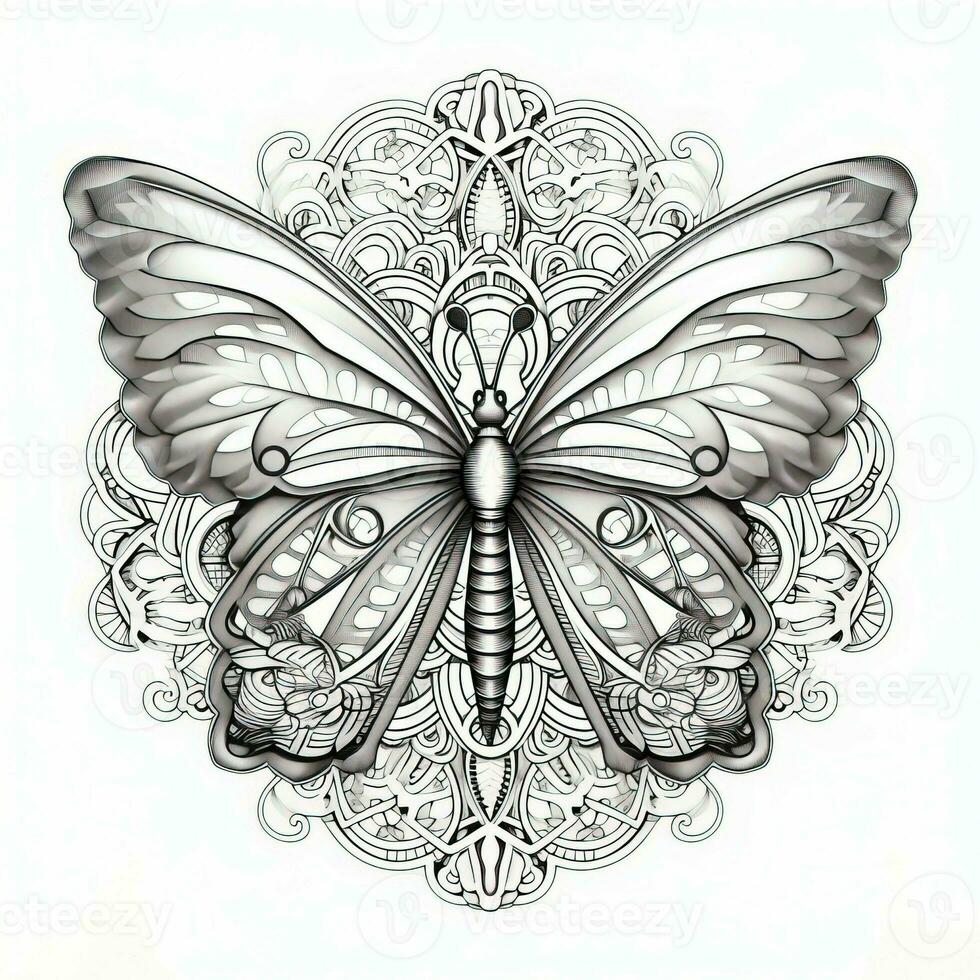 Adult Butterfly Coloring Pages photo