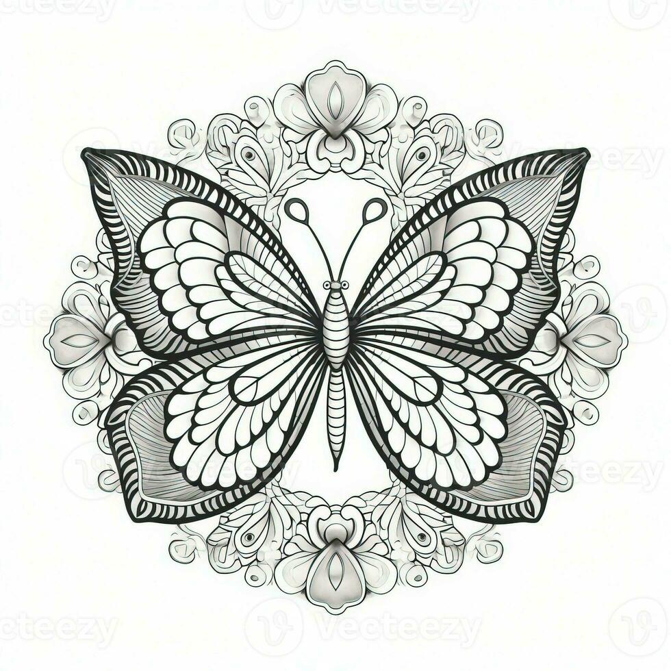 Adult Butterfly Coloring Pages photo