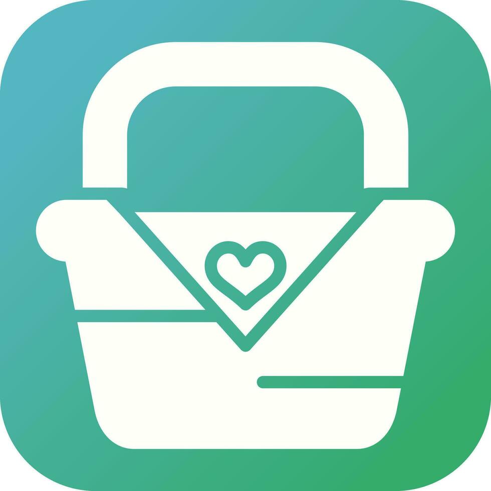 Romantic picnic basket Vector Icon