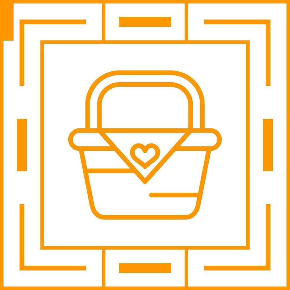 Romantic picnic basket Vector Icon