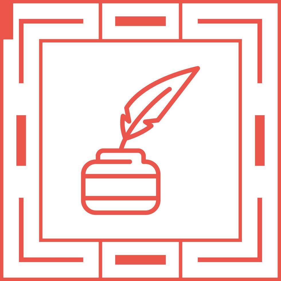Quill pen with inkwell Vector Icon