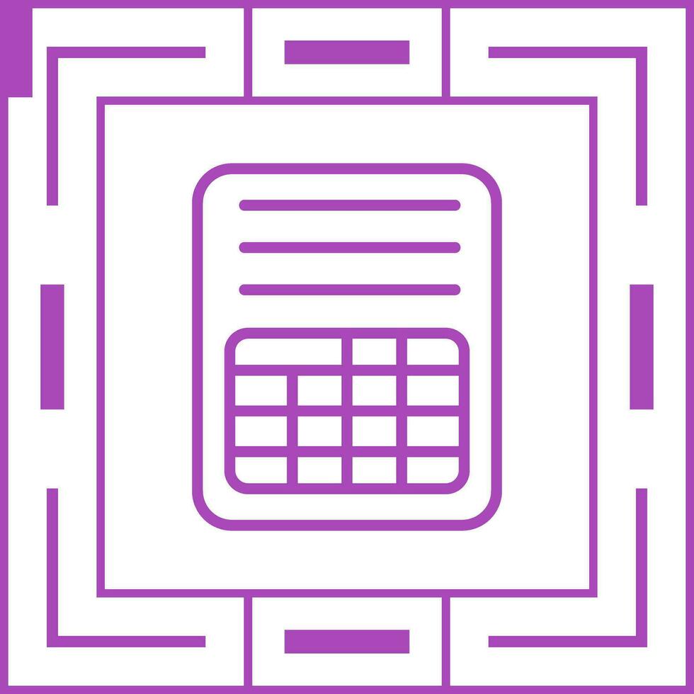 Spreadsheet Vector Icon