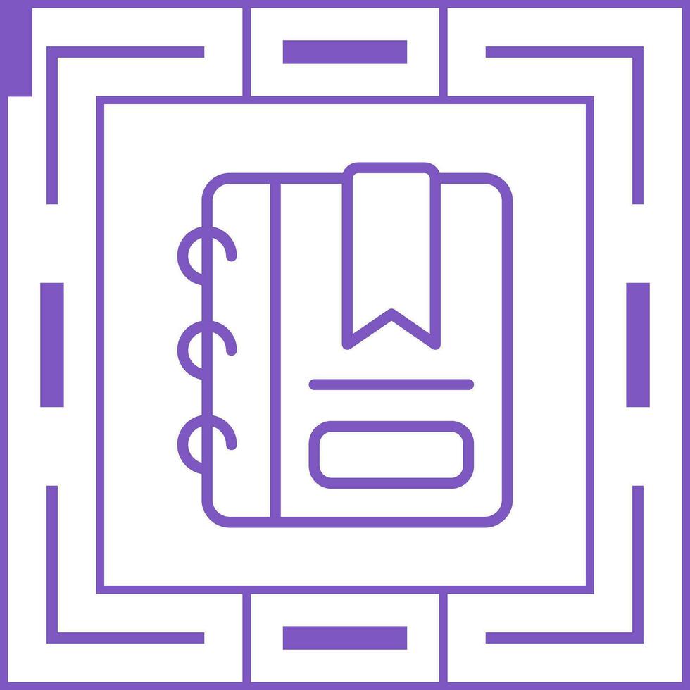 Writing pad with bookmark Vector Icon