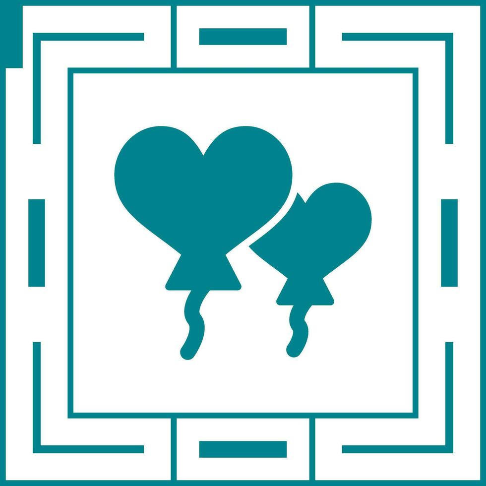 Heart shaped balloons Vector Icon