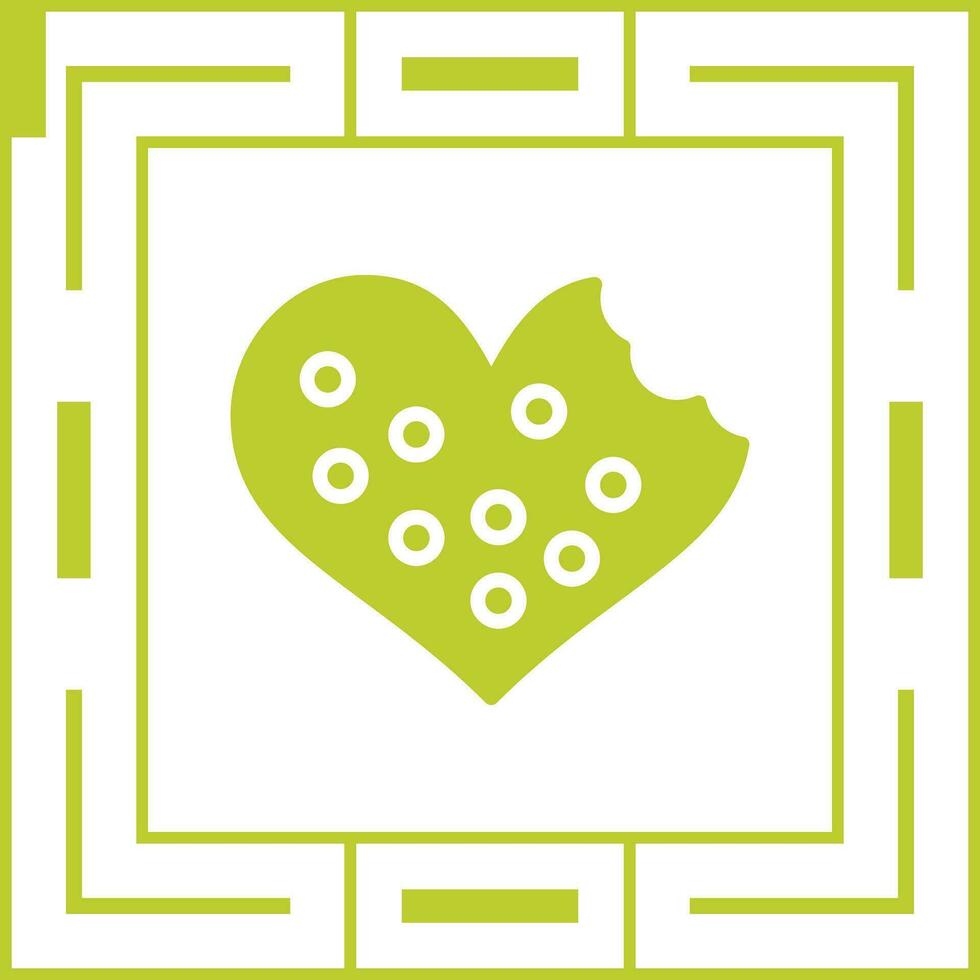 corazón conformado galletas vector icono