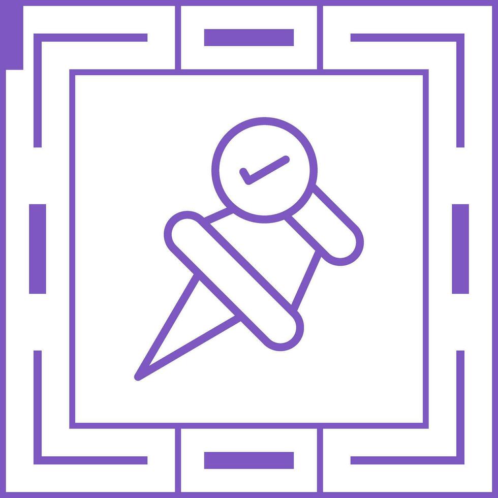 Pushpin with checkmark Vector Icon
