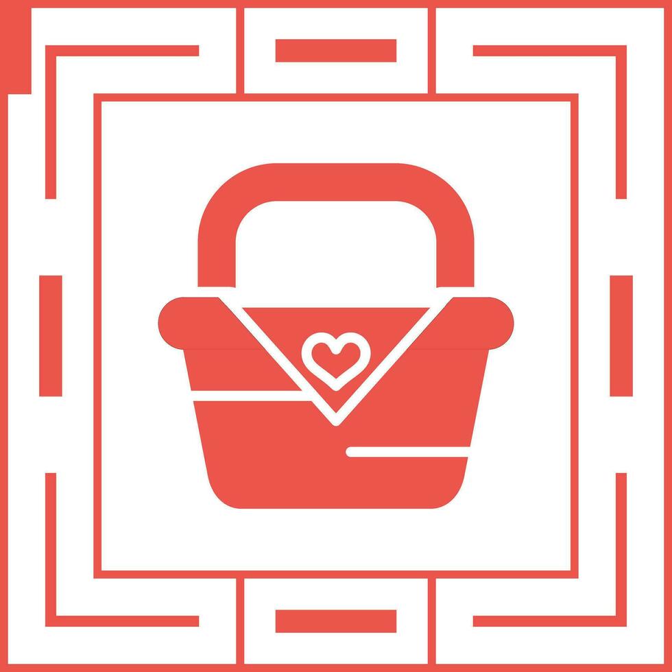 Romantic picnic basket Vector Icon