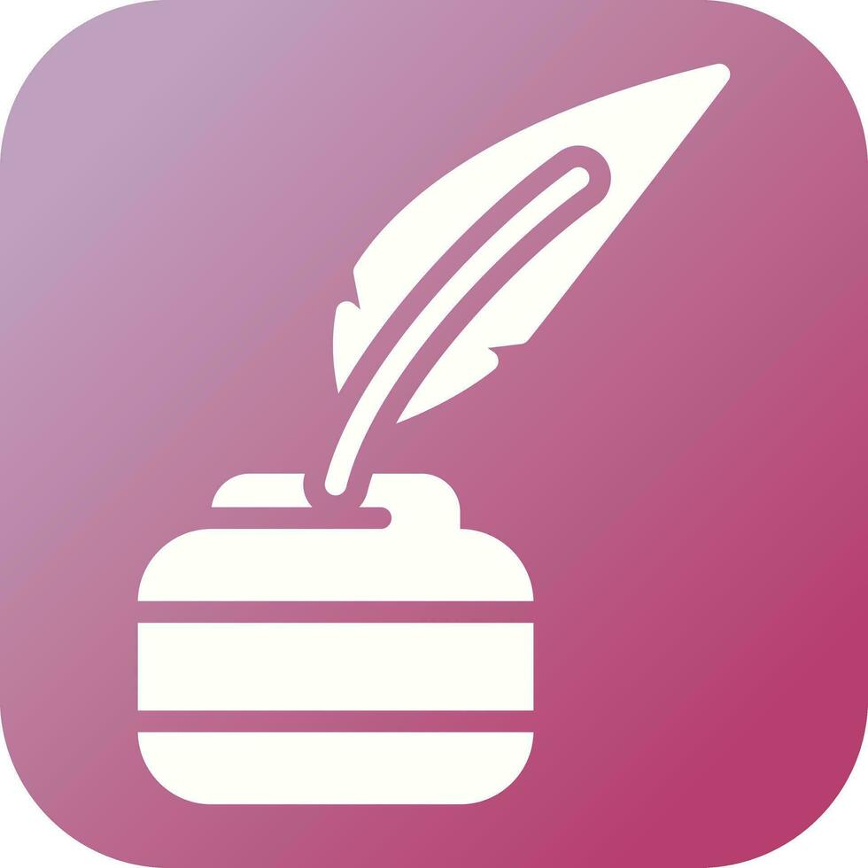 Quill pen with inkwell Vector Icon