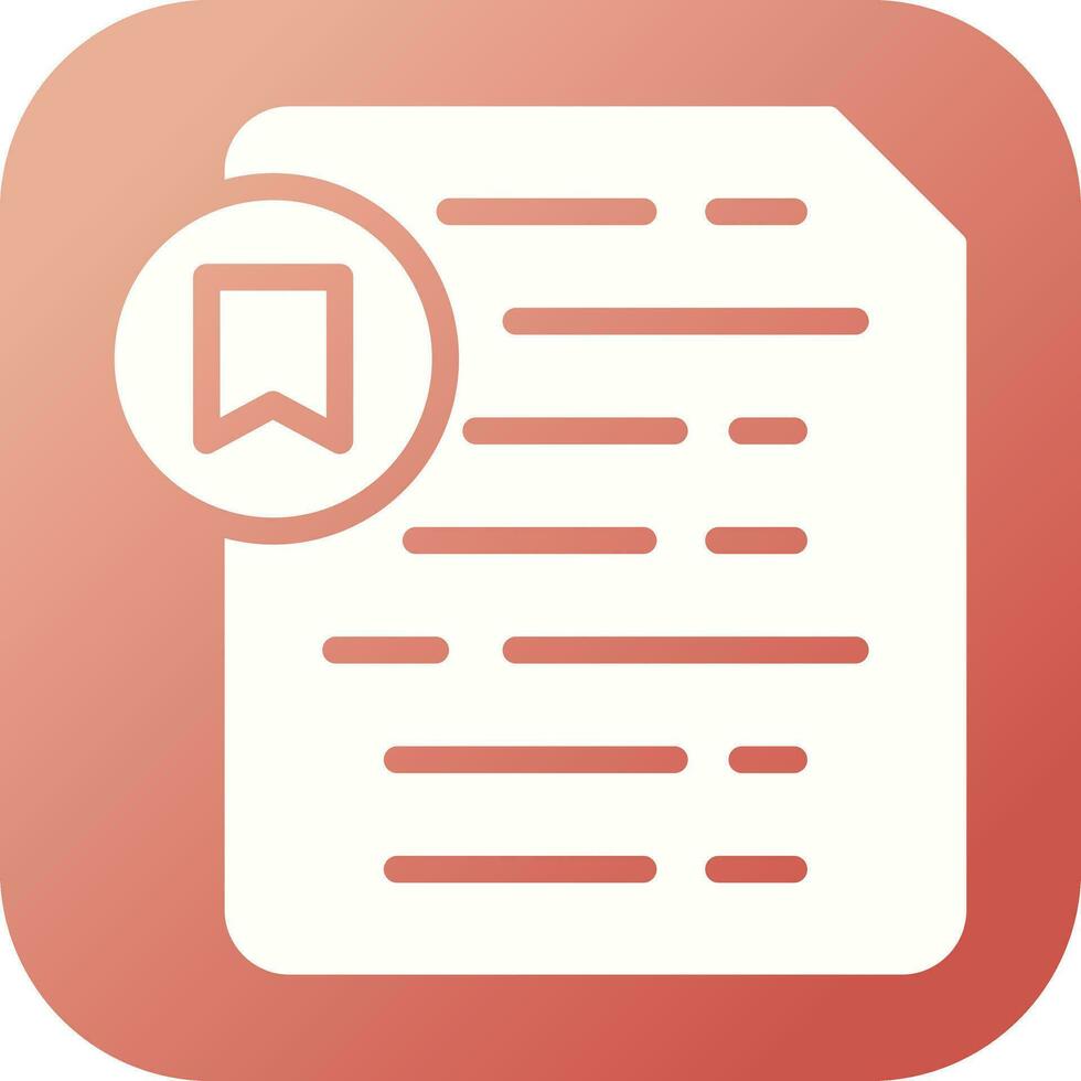 Document Insert Bookmark Vector Icon