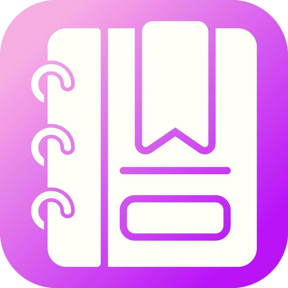 Writing pad with bookmark Vector Icon