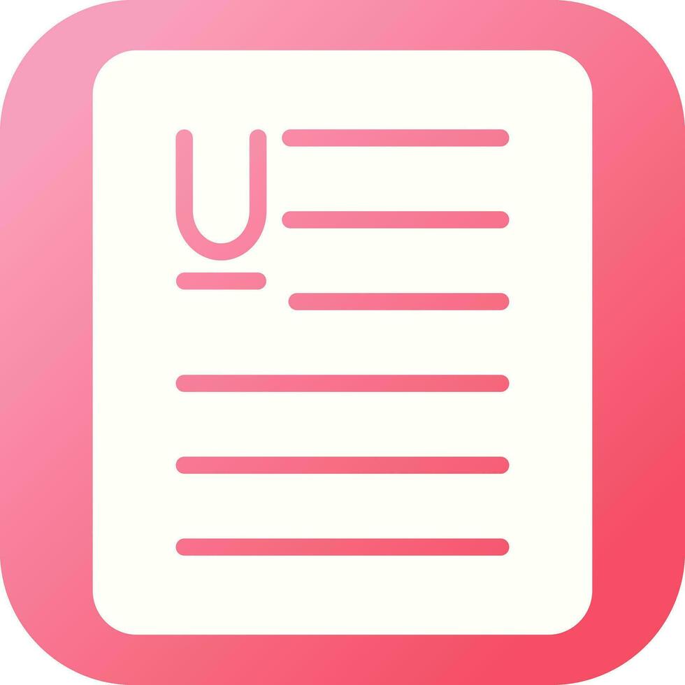 Document Underline Vector Icon